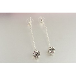 Náušnice visačky - kulička s kamínky