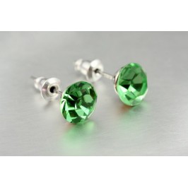 Náušnice  pecky zelené - střední