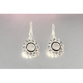 Náušnice visačky - kytka s kameny 