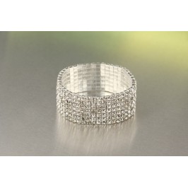 Štrasový náramek se 7 řady kamínků na gumičce 