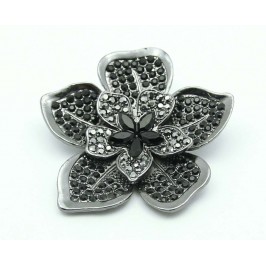 Brož květina - černá